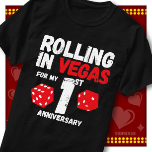Camiseta Divirtiéndose En Vegas 1er Aniversario Pareja Dive