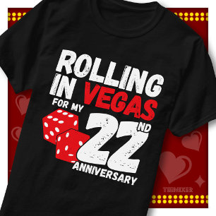 Camiseta Divirtiéndose En Vegas 22º Aniversario Divertida P