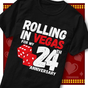 Camiseta Divirtiéndose En Vegas 24º Aniversario Divertida P