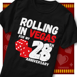 Camiseta Divirtiéndose En Vegas 28 Aniversario Divertida Pa
