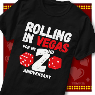 Camiseta Divirtiéndose En Vegas 2do Aniversario Pareja Dive