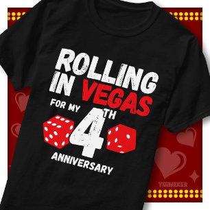 Camiseta Divirtiéndose En Vegas 4to Aniversario Divertida P