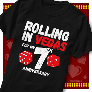 Camiseta Divirtiéndose En Vegas 7º Aniversario Divertida Pa