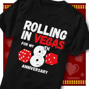 Camiseta Divirtiéndose En Vegas 8º Aniversario Pareja Diver