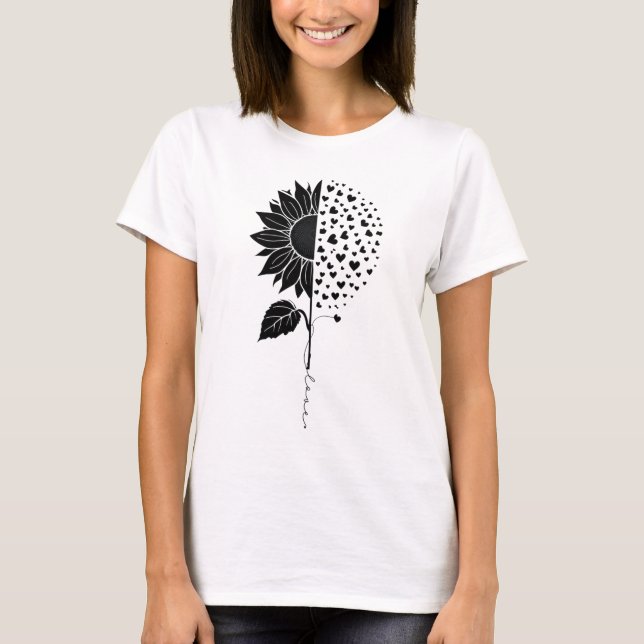 Camiseta División del Corazón del Girasol - Elegante diseño (Anverso)