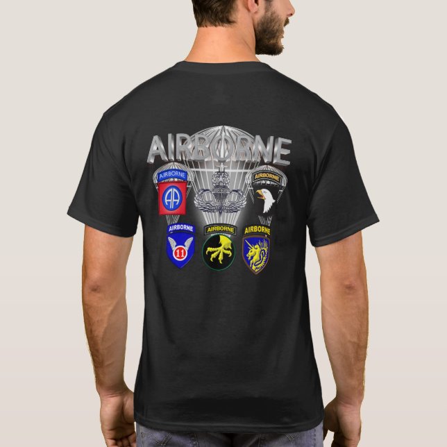 Camiseta Divisiones aéreas del ejército, pasadas y presente (Reverso)