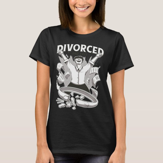 Camiseta Divorced Man is Free broken rings Free Freedom (Anverso)