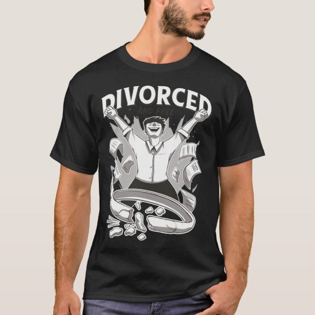 Camiseta Divorced Man is Free broken rings Free Freedom (Anverso)