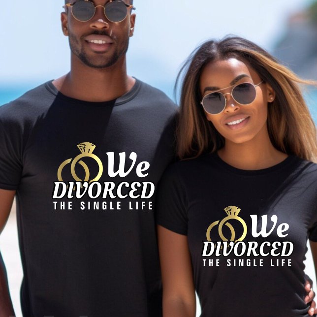 Camiseta Divorcio del anillo de Boda de pareja de una sola  (Divorced the Single Life Couple Wedding Ring T-Shirt)