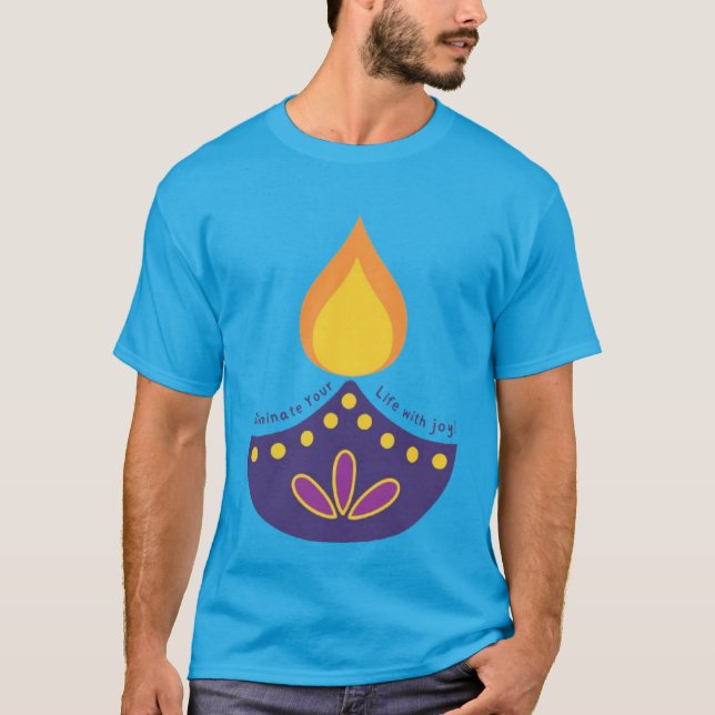 Camiseta Diwali Diya - Celebrar el Festival de Li (Anverso)