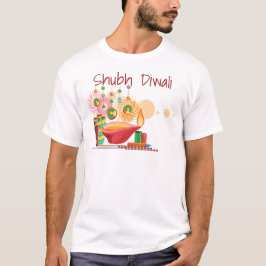 Camiseta Diwali Personalizado divertido diya y fuegos artif