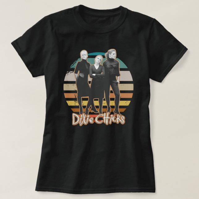 Camiseta Dixie Chicks en Retro Sunset (Diseño del anverso)