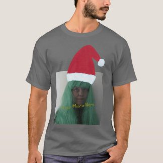 Camiseta DIY Añadir foto debajo de Santa hat en una camiset