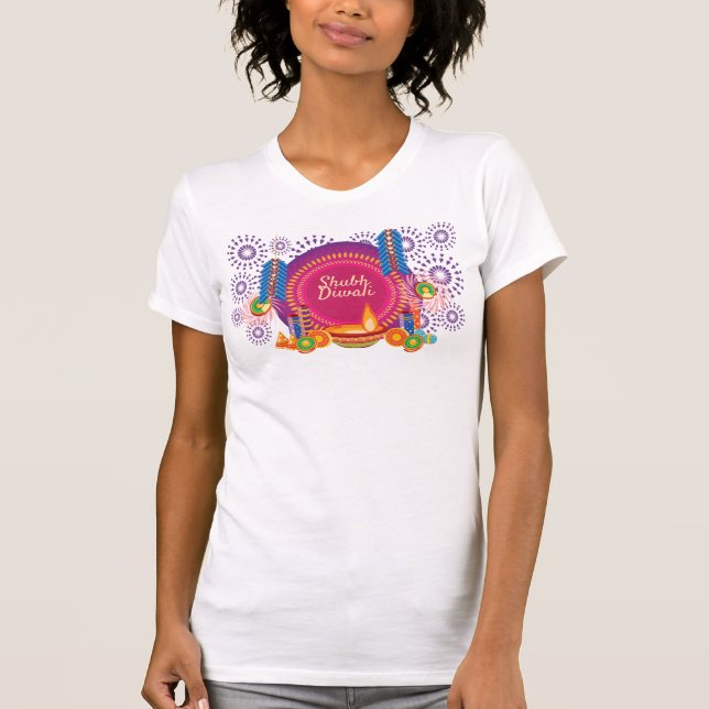 Camiseta Diya, Personalizado divertida de Diwali, fuegos ar (Anverso)