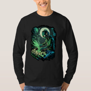 Camiseta DJ Alien Rave Astronaut Alien DJ Alien DJing en S