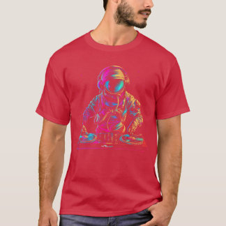 Camiseta DJ Astronaut Space EDMechno House Música Vinyl Rec