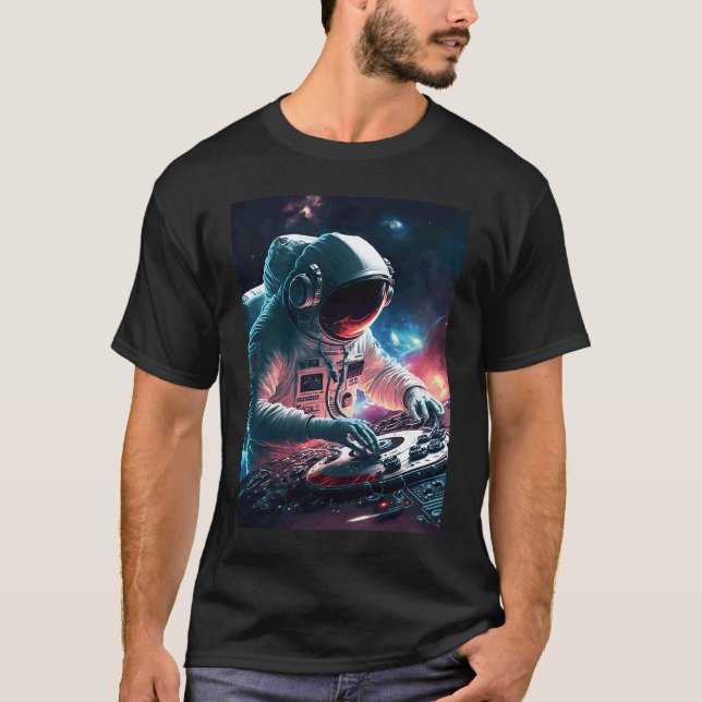 Camiseta DJ Astronaut Turntable in Space Graphic for Men an (Anverso)