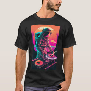 Camiseta DJ astronauta, DJ en el espacio, EDM cool Vaporwav