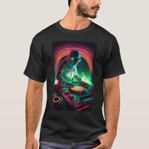 Camiseta DJ astronauta DJ en Space EDM cool Vapor gráfico