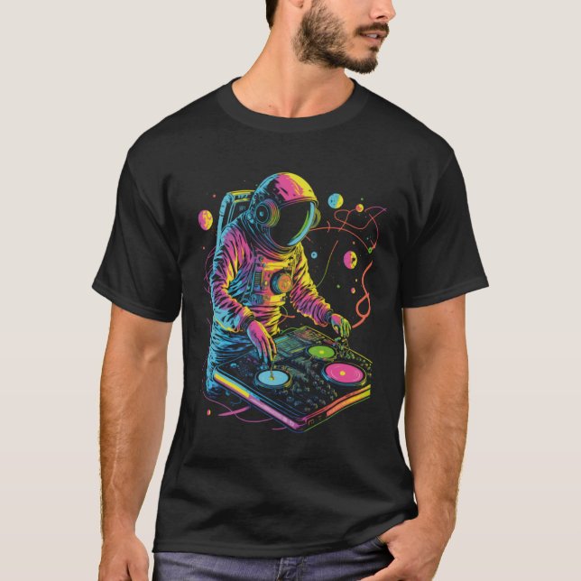 Camiseta DJ Astronauta EDM Music DJ Spaceman Psytrance Te (Anverso)