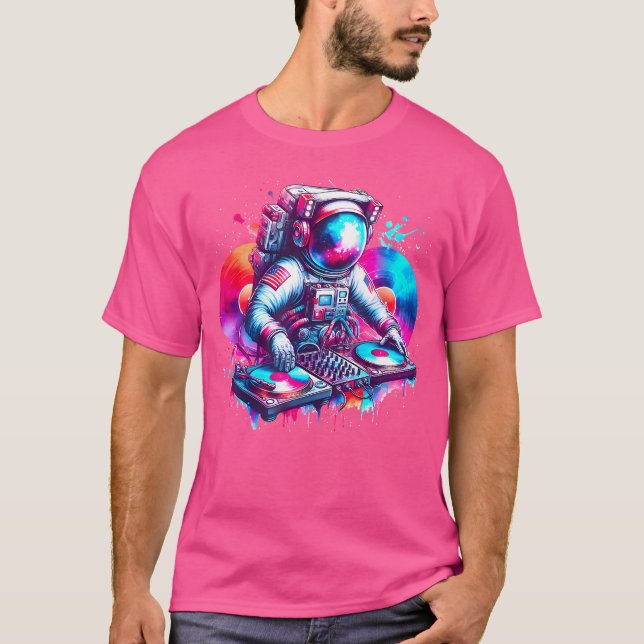 Camiseta Dj Astronauta Edm Music Djing Spaceman Psitrance T (Anverso)