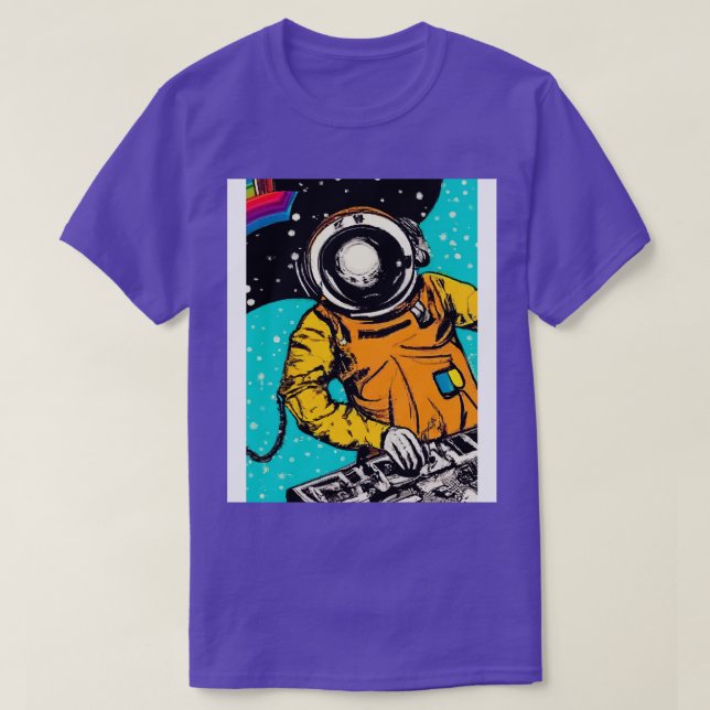 Camiseta DJ astronauta en el espacio 3 (Diseño del anverso)