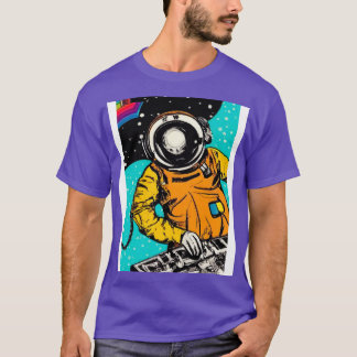 Camiseta DJ astronauta en el espacio 3
