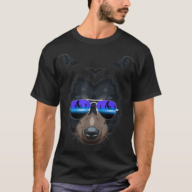 Camiseta DJ Bear Grizzly Gafas de sol (Anverso)