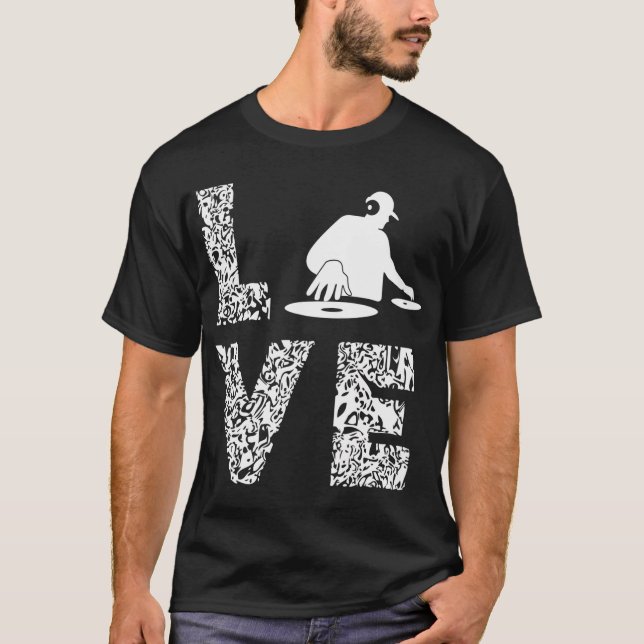 Camiseta DJ Beatmaker Productor Musical Love Dance (Anverso)