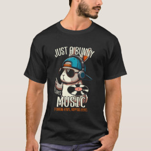 Camiseta DJ Bunny Pop Music Rabbit Vinyl Turntable
