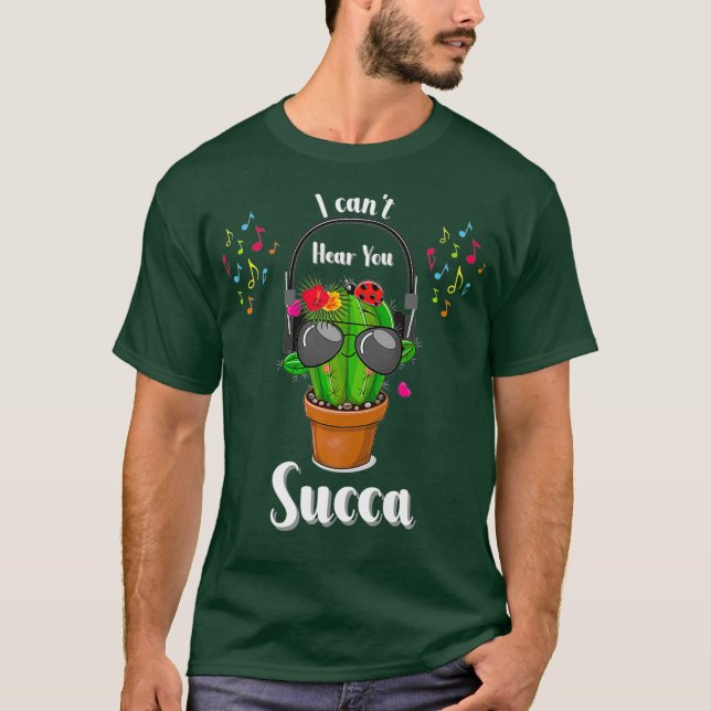 Camiseta Dj Cactus Con Auriculares Y Plantas De Gafas De So (Anverso)