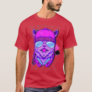 Camiseta DJ Cat Cute Music Cat Vaporwave Retro de 1980 y
