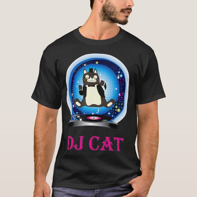 Camiseta DJ Cat Funny Music Cat (Anverso)
