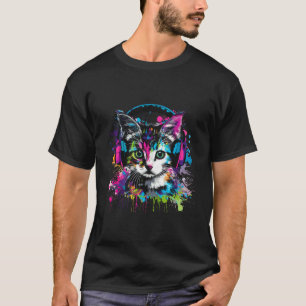 Camiseta DJ Cat Music Auriculares Splash Beatmaker Cat Musi
