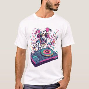 Camiseta DJ Dalmatiano � Perro de la Fiesta Rave EDM