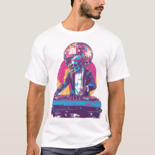 Camiseta DJ de boda Calavera � Esqueleto de fiesta formal d