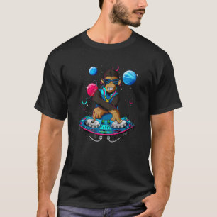 Camiseta DJ de chimpancé psicodélico música EDM raver tranc