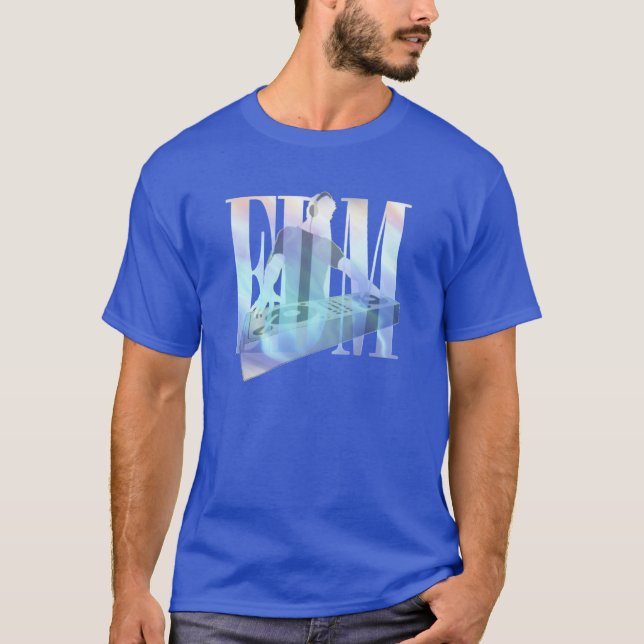 CAMISETA DJ DE EDM AZUL ELÉCTRICO (Anverso)