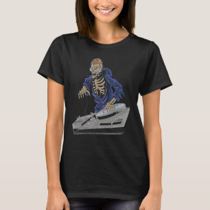 Camiseta DJ de Halloween Esqueleto Zombie