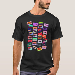 Camiseta Dj de música de cinta cassette 80