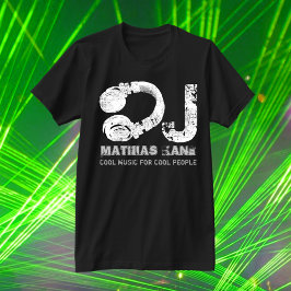 Camiseta DJ de música fresca en blanco y negro