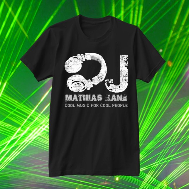 Camiseta DJ de música fresca en blanco y negro (Subido por el creador)