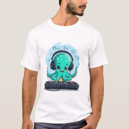 Camiseta DJ de pulpo feliz, Fiesta