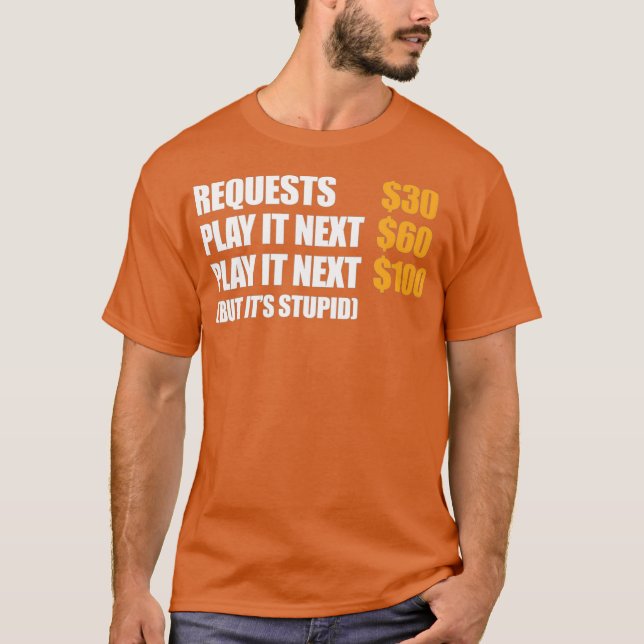 Camiseta DJ Deejay Funny Request 30 Play It Next 60 Play (Anverso)