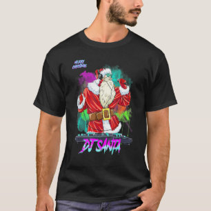 Camiseta Dj Disc Jockey Edm Papá Noel Navidad