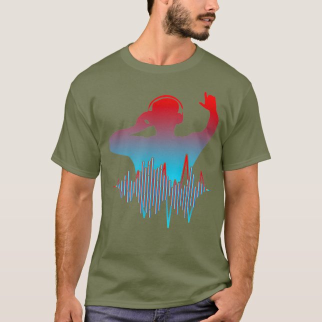 Camiseta DJ Disk Jockey Techno Design para Fiesta Museis (Anverso)