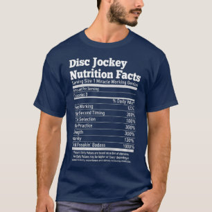 Camiseta Dj divertido sobre los hechos nutricionales del jo