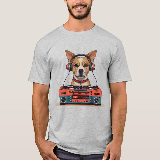 Camiseta DJ Dog Turntable Beats (Anverso)