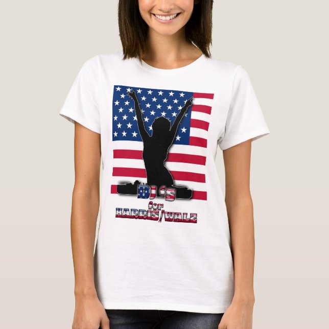 CAMISETA DJ FEMENINO PARA HARRIS WALZ (Anverso)