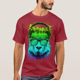 Camiseta Dj Gift para Ravers EDM Techno House Music Llama
